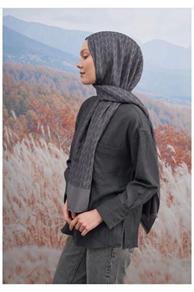 ARMANDA Cotton Monogram a Pattern Shawl Smoked