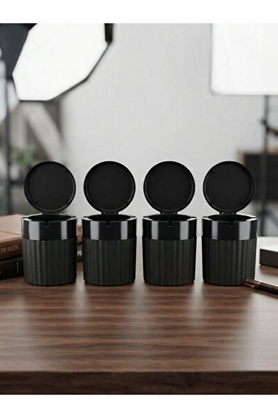Adalinhome Scrumieră din plastic cu capac – Design elegant anti-miros, 4 bucăți