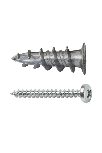 Celo Set de 50 șuruburi metalice profesionale și 50 dibluri, lungime 37mm