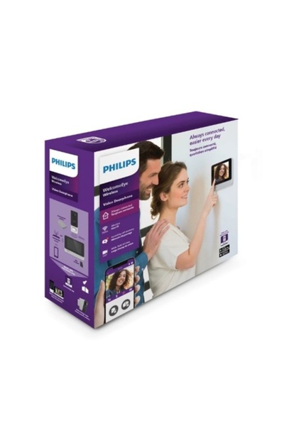 Philips Kit interfon video WI-FI, cameră cu baterie 1080P, ecran tactil de 7 ...