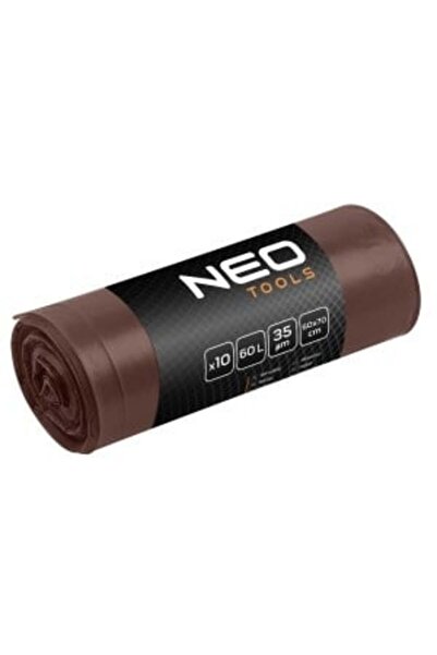 NEO Tools Saci de gunoi 60 L, maro, 35 microni, 10 bucăți.