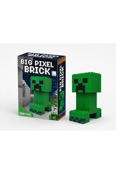 Minecraft Creeper Tasarımlı Büyük Parçalı Blok Oyuncak Seti Big Pixel Brick Set