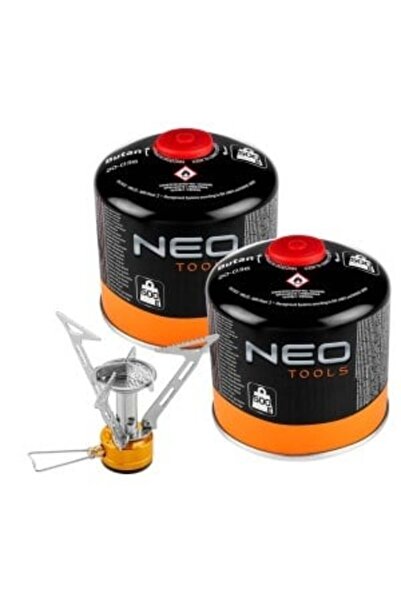 NEO Tools Arzător turistic pe gaz + 2 cartușe de gaz 20-036