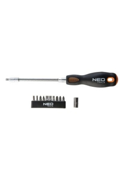 NEO Tools Șurubelniță cu ax flexibil și biți, set de 12 piese