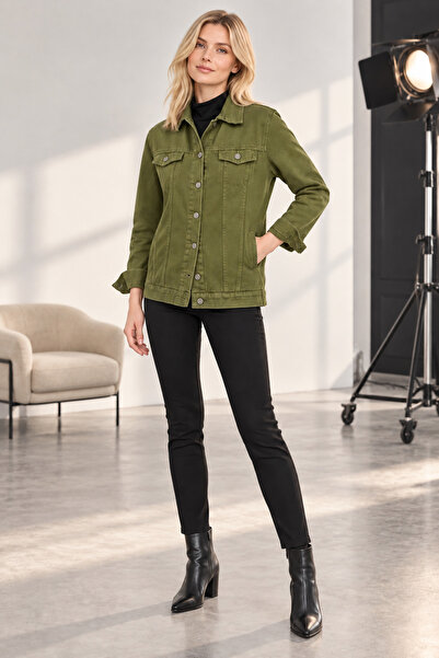 SHEVEGA Women's Linen Boyfriend Cut Full-Fit Buttoned Jacket