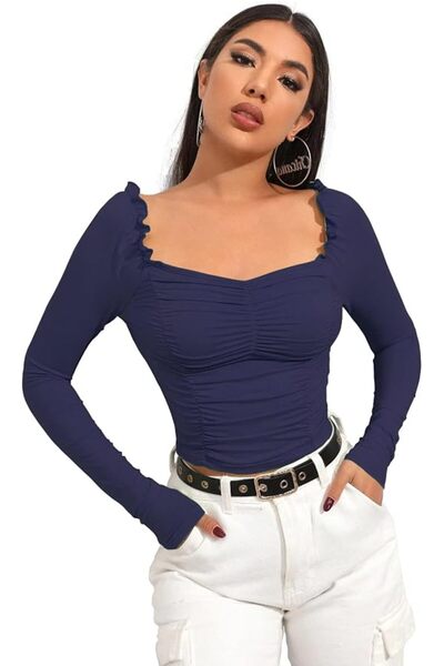 GENERAL Shasmi Women's & Girls' Black Full Sleeve, Sweat Hear Neck, Frill Tri...