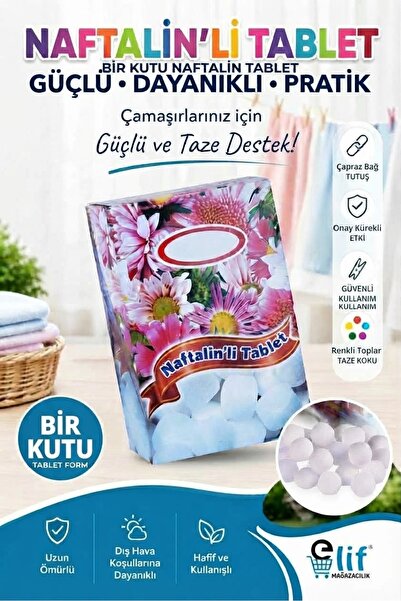 Elif mağazacılık Tablet Top Naftalin Güve Kovucu Kıyafet Dolap ve Koruyucu