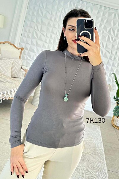 İnce Topuk Half Fisherman Viscose Combed Cotton Blouse 7K130