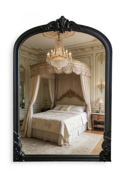 Mobatelier Oglindă decorativă de perete, ramă neagră, 60x90 cm