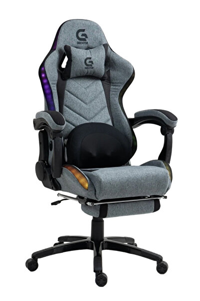 Topscaune Scaun gaming, Masaj cu Role in perna lombara, Sistem iluminare band...