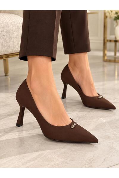 MİSS PARK MODA Women's Nubuck Stiletto