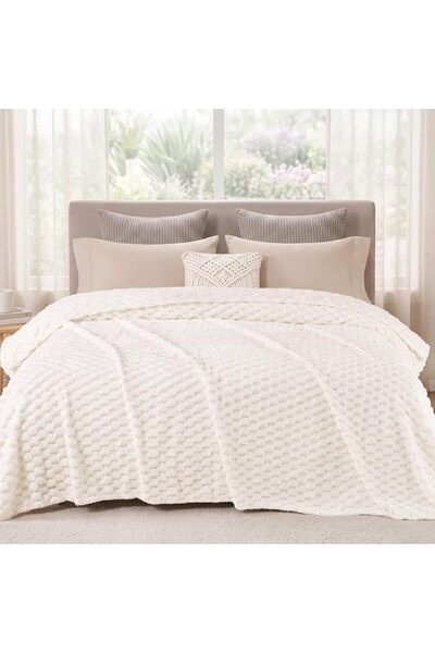 Exclusivo Mezcla King Size Soft Fleece Blanket, 228X264CM Stylish Jacquard Ve...