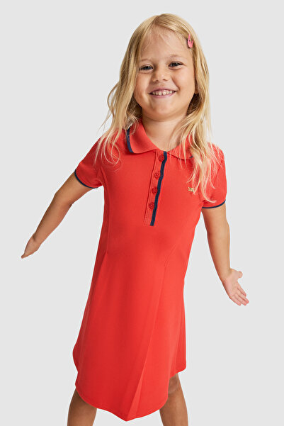 U.S. Polo Assn. فستان محبوك أحمر للفتيات 50325673-VR213