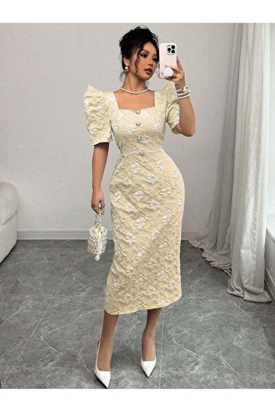 Sheya Rochie midi, bej