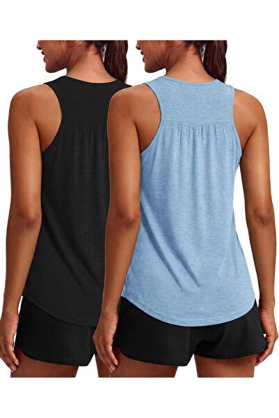 GENERAL PINSPARK Workout Tank Tops Woman Yoga Shirt Racerback Loose Athletic ...