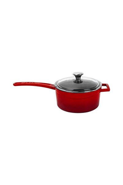 Lava Saucepan with lid, cast iron, 16 cm, "Glaze" range, red - brand