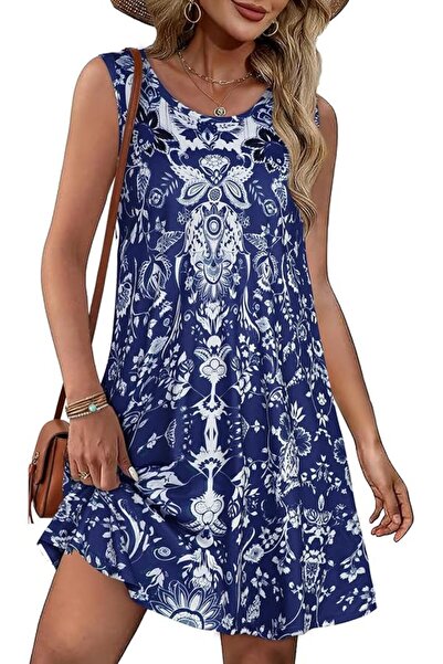 GENERAL elescat Summer Dresses for Women Casual Sleeveless Tshirt Beach Flowy...