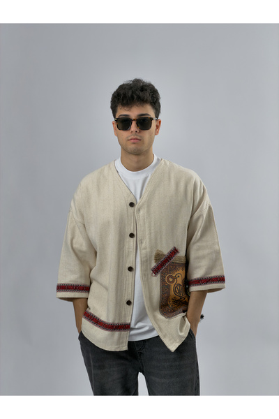 COCOPELLI Tasarım İstanbul Bej Erkek Kimono COC3553