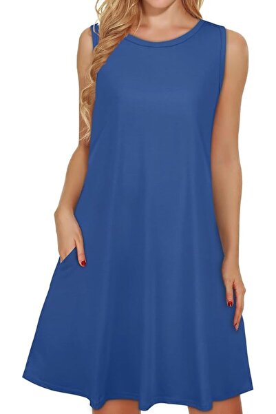 GENERAL elescat Summer Dresses for Women Casual Sleeveless Tshirt Beach Flowy...
