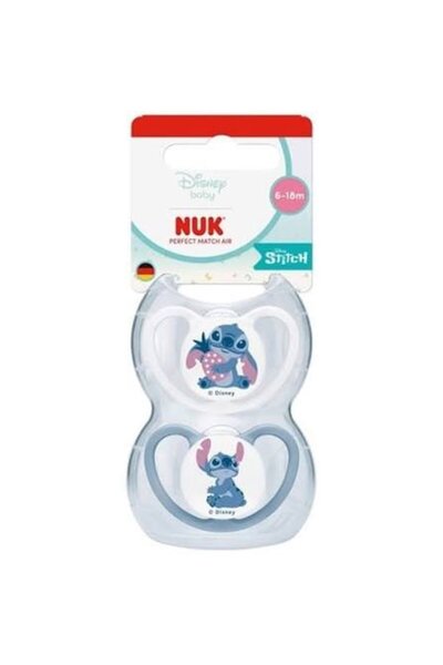 Nuk Τέλεια Αντιστοίχιση Air Disney Baby Stitch Πιπίλα Σιλικόνης με Θήκη 6-18 ...