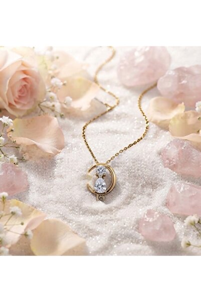 Peach Jewelry Peach Jewerly Κολιέ Από Ασήμι 925 Γατάκι Με Ζιργκόν Επιχρυσωμέν...