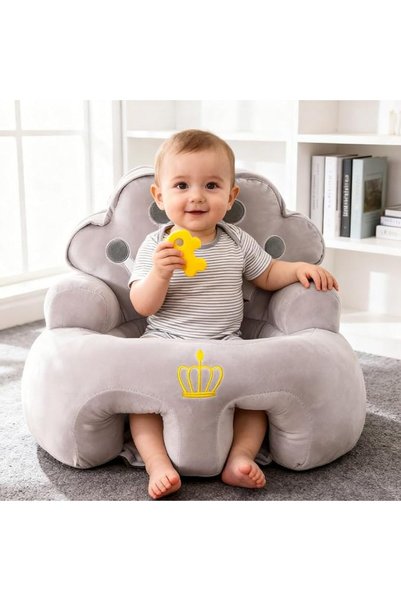 oldlaiben 3-Color Crown Design Thickened Plush Baby Sitting Support Sofa Chai...