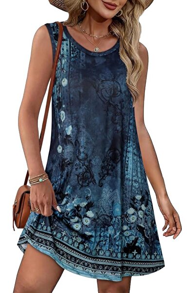 GENERAL elescat Summer Dresses for Women Casual Sleeveless Tshirt Beach Flowy...