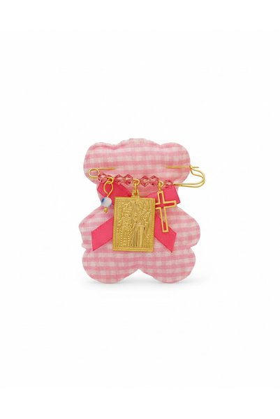 Peach Jewelry Πολυτελές Βρεφικό Φυλαχτό Ασημι 925 Επίχρυσο