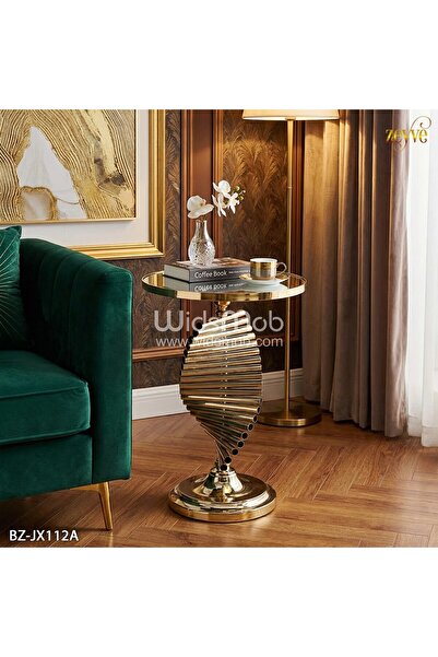 Zeyve PİYANO MODEL AYNALI METAL SEHPA 40*60 CM