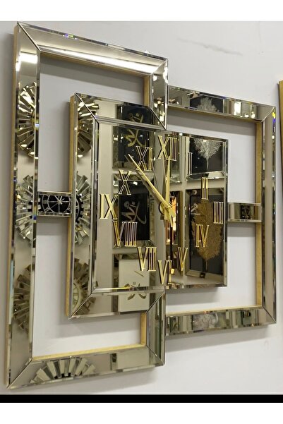 Genel Markalar C Model Aynalı Duvar Saati bronz renk 60x60cm