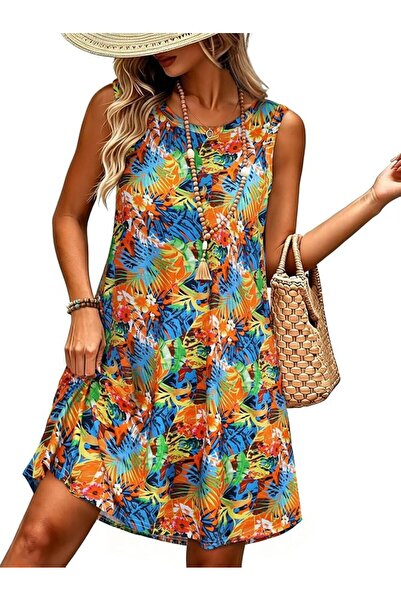 GENERAL elescat Summer Dresses for Women Casual Sleeveless Tshirt Beach Flowy...