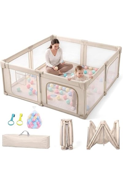 GENERAL Foldable Baby Playpen, 150 * 180cm Playpen for Babies and Toddlers, P...