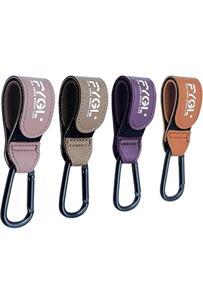 GENERAL Hooks for Baby Strollers - Leather Clips for Strollers, Black Color (...