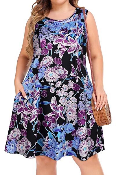 GENERAL elescat Summer Dresses for Women Casual Sleeveless Tshirt Beach Flowy...