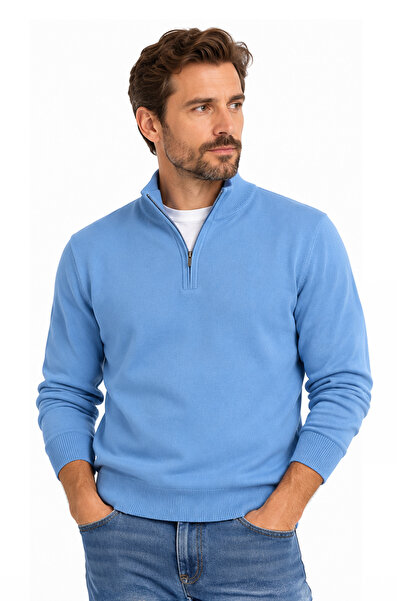 Pulltonic Men's Half Turtleneck Zippered Sweater