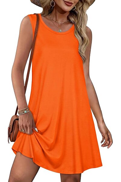 GENERAL elescat Summer Dresses for Women Casual Sleeveless Tshirt Beach Flowy...