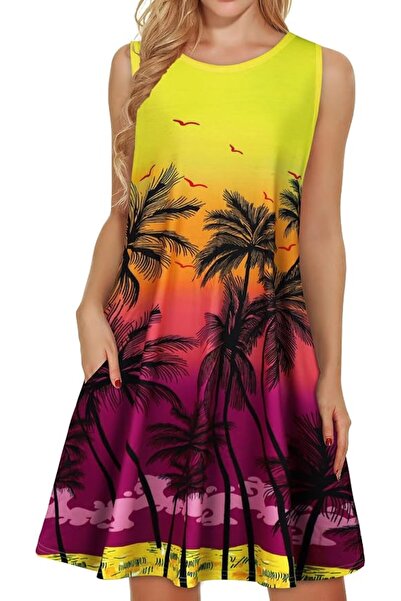 GENERAL elescat Summer Dresses for Women Casual Sleeveless Tshirt Beach Flowy...