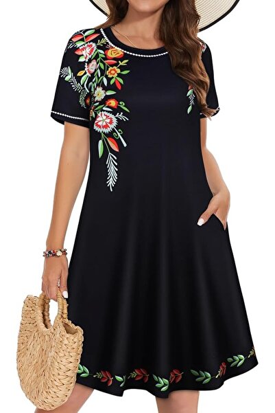 GENERAL elescat Summer Dresses for Women Casual Sleeveless Tshirt Beach Flowy...