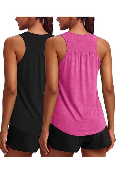 GENERAL PINSPARK Workout Tank Tops Woman Yoga Shirt Racerback Loose Athletic ...