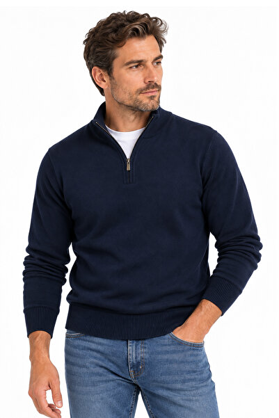 Pulltonic Men's Half Turtleneck Zippered Sweater