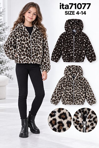 SETTY KOOP Girls’ Hooded Leopard-Print Jacket