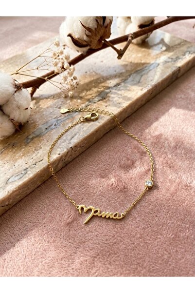 Peach Jewelry Peach Jewerly Γυναικείο Βραχιόλι Από Ασήμι 925 Mama Επιχρυσωμέν...