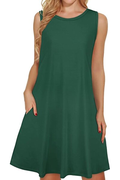 GENERAL elescat Summer Dresses for Women Casual Sleeveless Tshirt Beach Flowy...