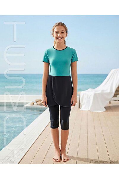 TESMAY ملابس سباحة نصف مغلقة - مع حمالة صدر كهدية