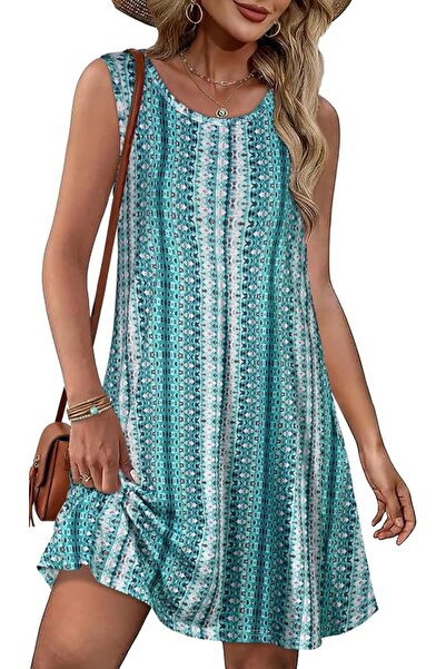 GENERAL elescat Summer Dresses for Women Casual Sleeveless Tshirt Beach Flowy...
