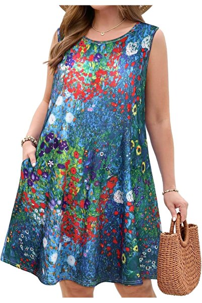 GENERAL elescat Summer Dresses for Women Casual Sleeveless Tshirt Beach Flowy...