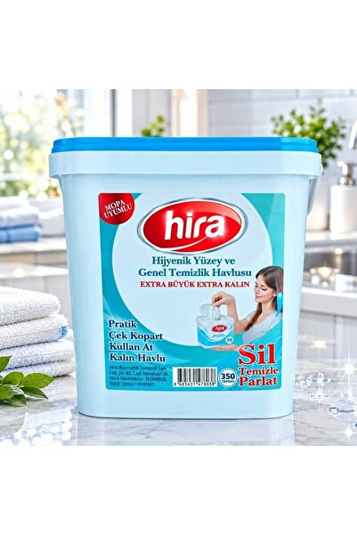 Hira Hijyenik yüzey ve Genel temizlik ıslak kova havlu mendil 350 adet