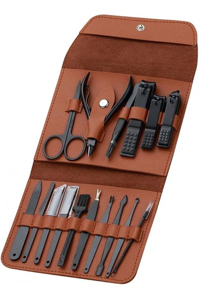 Yelajoy 16 in 1 Manicure Pedicure Set, Stainless Steel Grooming Kit