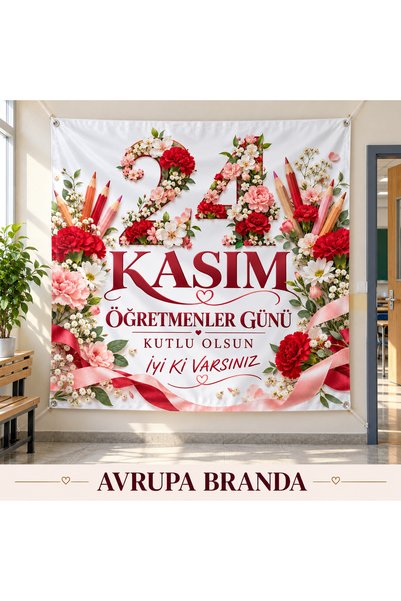HiperAD Reklam 24 Kasım Öğretmenler Günü Kutlu Olsun Branda Afiş, İyi ki Vars...