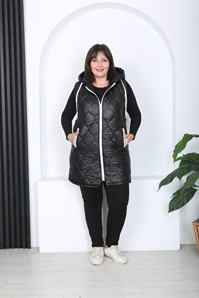XL Modam Women's Quilted Hooded Plus Size Vest